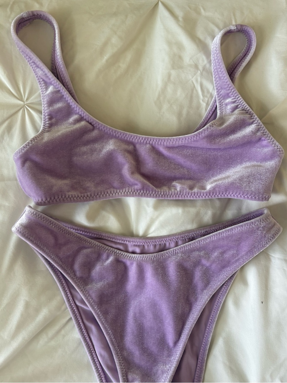Kendall & Kylie Lavender Velvet Bikini Set
